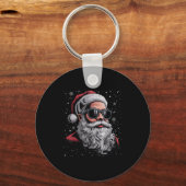 Cool Santa Face Beard & Gles Christmas Funny M Sleutelhanger (Voorkant)