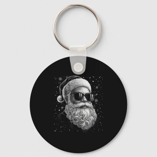 Cool Santa Face Beard &amp; Gles Christmas Funny M Sleutelhanger (Voorkant)