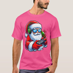 Cool Santa Gamer Controller Gaming Video Game Kers T-shirt