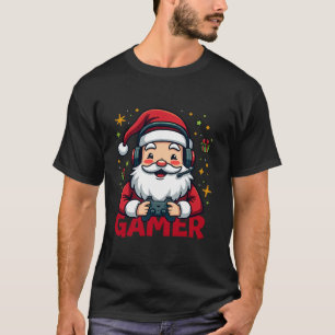 Cool Santa Gamer Controller Gaming Videogame Chris T-shirt