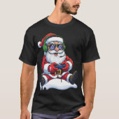 Cool Santa Gamer Controller Gaming Videogame Xmas T-shirt (Voorkant)