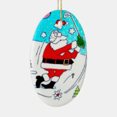 ***COOL SANTA GOLFING *** KERAMISCH ORNAMENT (Rechts)