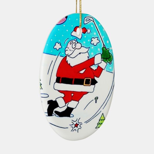 ***COOL SANTA GOLFING *** KERAMISCH ORNAMENT (Rechts)