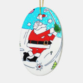***COOL SANTA GOLFING *** KERAMISCH ORNAMENT (Links)