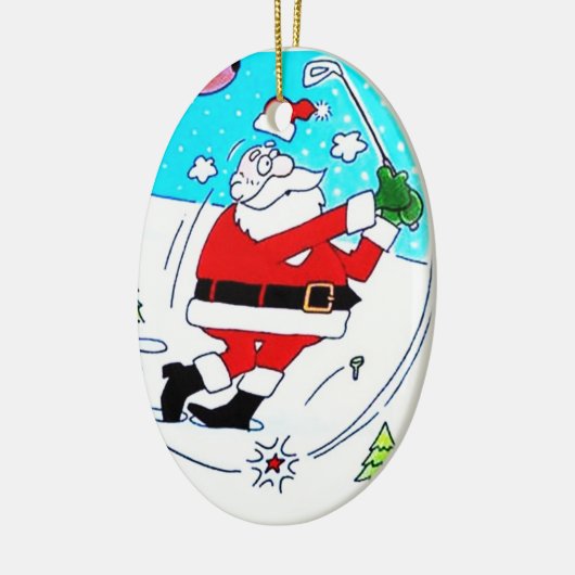 ***COOL SANTA GOLFING *** KERAMISCH ORNAMENT (Links)