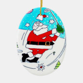 ***COOL SANTA GOLFING *** KERAMISCH ORNAMENT (Voorkant)