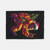 Cool Santa Hat Bigfoot Christmas Lights Festive Ho Fleece Deken (Voorkant (Horizontaal))