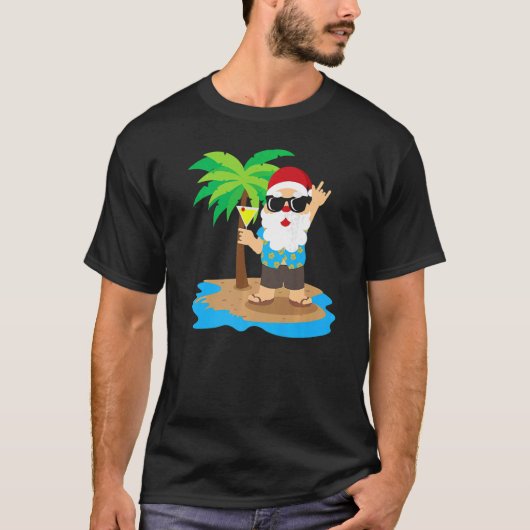 Cool Santa Hawaiian Zomer Kerstmis in juli T-shirt (Voorkant)
