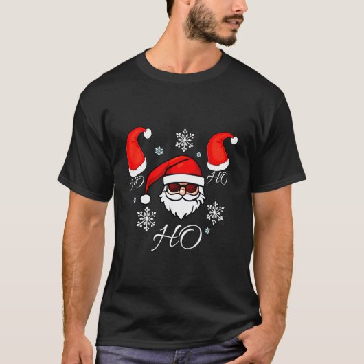 Cool Santa Ho Ho T-shirt Feestelijke Kerst (Voorkant)