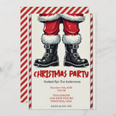 Cool Santa in Black Boots Kerstfeest Kaart (Voorkant / Achterkant)
