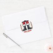 Cool Santa in Black Boots Kerstfeest Ronde Sticker (Envelop)