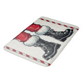 Cool Santa in Black Boots Kerstvakantie Badmat (Gekanteld)