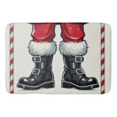 Cool Santa in Black Boots Kerstvakantie Badmat (Voorkant)