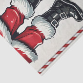 Cool Santa in Black Boots Kerstvakantie Tissuepapier (Detail)