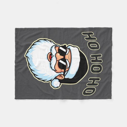 Cool Santa In Black Hat Sungles Graphic 2  Fleece Deken (Voorkant (Horizontaal))