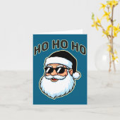 Cool Santa In Black Hat Sungles Graphic 2  Kaart (Gele Bloem)