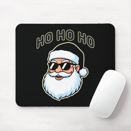 Cool Santa In Black Hat Sungles Graphic 2 Muismat (Met muis)