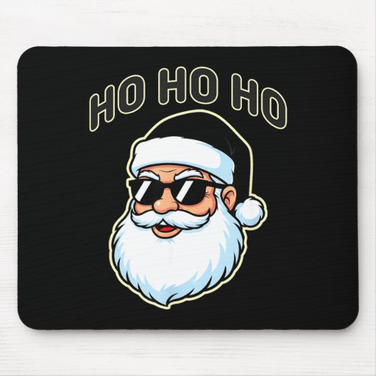 Cool Santa In Black Hat Sungles Graphic 2 Muismat (Voorkant)