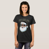 Cool Santa In Black Hat Sungles Graphic 2 T-shirt (Voorkant volledig)