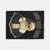 Cool Santa In Black Hat Sungles Graphic  Fleece Deken (Voorkant (Horizontaal))