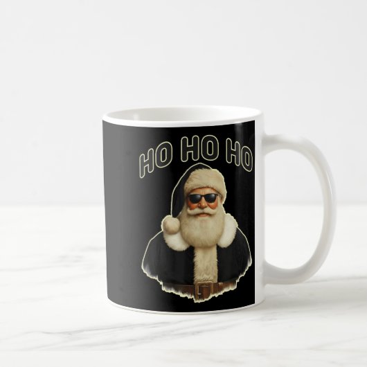Cool Santa In Black Hat Sungles Graphic Koffiemok (Rechts)