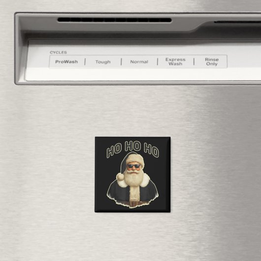 Cool Santa In Black Hat Sungles Graphic  Magneet (Insitu (Vaatwasser))