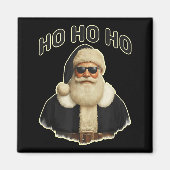 Cool Santa In Black Hat Sungles Graphic  Magneet (Voorkant)