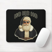 Cool Santa In Black Hat Sungles Graphic  Muismat (Met muis)