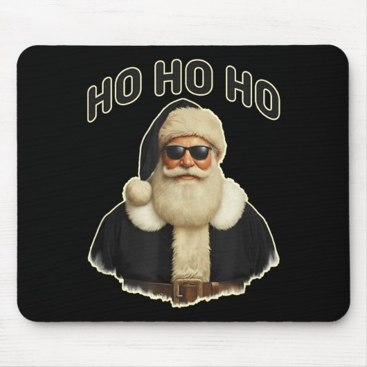 Cool Santa In Black Hat Sungles Graphic  Muismat (Voorkant)