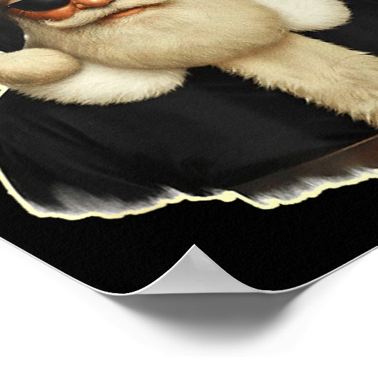 Cool Santa In Black Hat Sungles Graphic  Poster (Hoek)