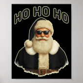 Cool Santa In Black Hat Sungles Graphic  Poster (Voorkant)