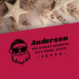 Cool Santa in zonnebril leuk retro retouradres Rubberstempel