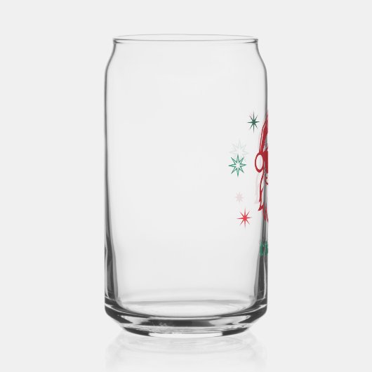 Cool Santa in zonnebril retro sterren aangepaste n Blikvorm Glas (Rechts)