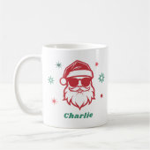 Cool Santa in zonnebril retro sterren aangepaste n Koffiemok (Links)