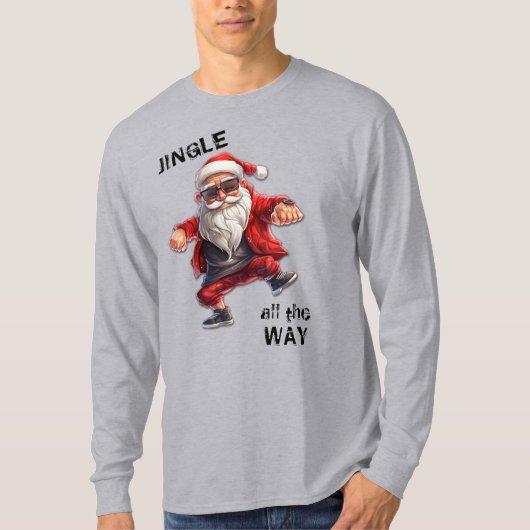 Cool Santa Jingle All the Way Vakantie T-shirt (Voorkant)