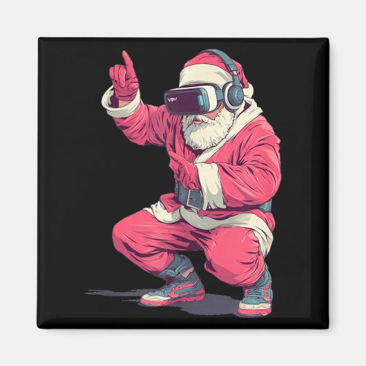 Cool Santa Moves With Vr Headset For Gaming Christ Magneet (Voorkant)