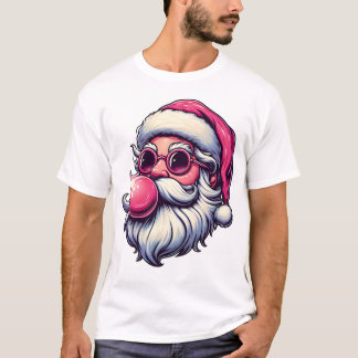 Cool Santa Pink Bubble Sunglasses Funny Christmas T-shirt