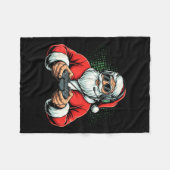 Cool Santa Playing Video Games Christmas Gamer Boy Fleece Deken (Voorkant (Horizontaal))