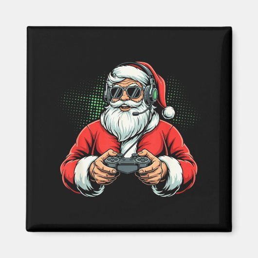 Cool Santa Playing Video Games Christmas Gamer Boy Magneet (Voorkant)