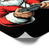 Cool Santa Playing Video Games Christmas Gamer Boy Poster (Hoek)