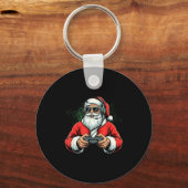Cool Santa Playing Video Games Christmas Gamer Boy Sleutelhanger (Voorkant)