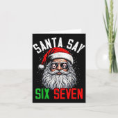 Cool Santa Says Six Seven Funny Christmas 67 Meme Kaart (Voorkant)