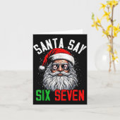 Cool Santa Says Six Seven Funny Christmas 67 Meme  Kaart (Gele Bloem)
