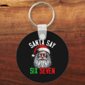 Cool Santa Says Six Seven Funny Christmas 67 Meme  Sleutelhanger (Voorkant)