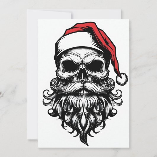 Cool Santa Skull Unieke Kerst Kaart (Voorkant)