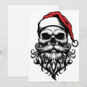 Cool Santa Skull Unieke Kerst Kaart (Voorkant / Achterkant)