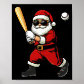 Cool Santa spelen Baseball Kerst Baseball Mannen Poster (Voorkant)