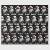 Cool Santa Twee lijnen van personalisatie Cadeaupapier (Vlak)