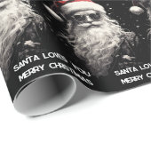 Cool Santa Twee lijnen van personalisatie Cadeaupapier (Rol Hoek)