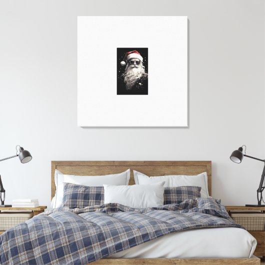 "Cool Santa" uitgerekt canvas (Insitu (Slaapkamer))